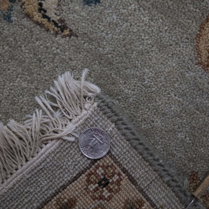 6x9 India Oushak Blue Grey Wool Rectangular Rug