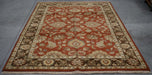 6x9 India Jaipur Terracotta Brown Wool Rectangular Rug