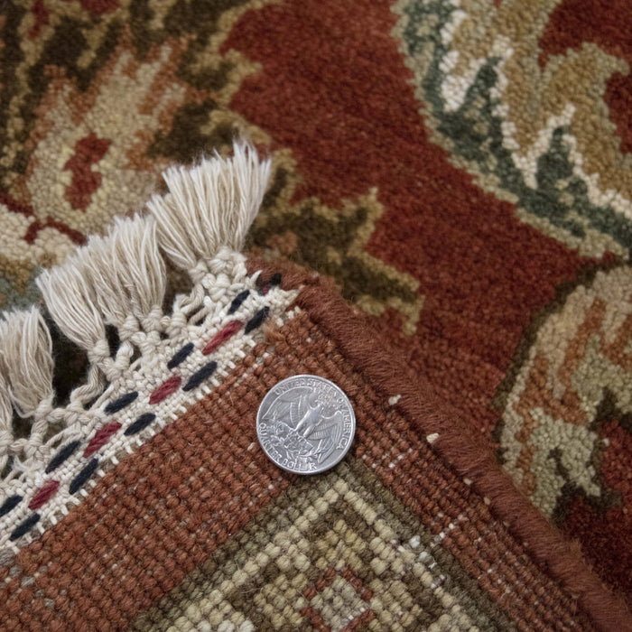 6x9 India Jaipur Terracotta Brown Wool Rectangular Rug