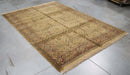 6x9 India Jaipur Gold Red Wool Rectangular Rug