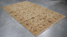 6x9 India Oushak Ivory Brown Wool Rectangular Rug