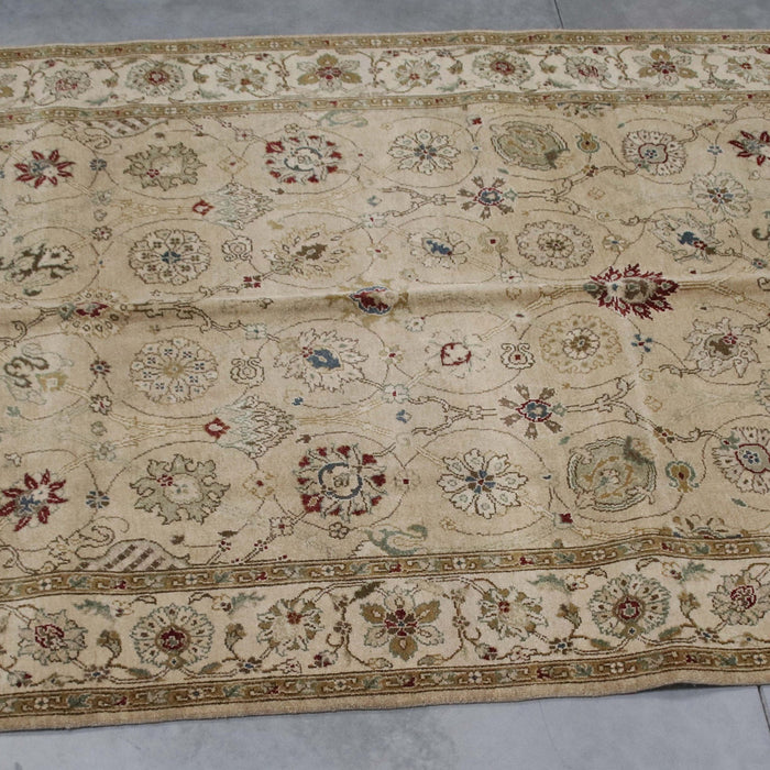 6x9 India Jaipur Light Brown Ivory Wool Rectangular Rug