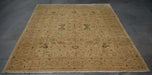 5x9 India Oushak Gold Ivory Wool Rectangular Rug