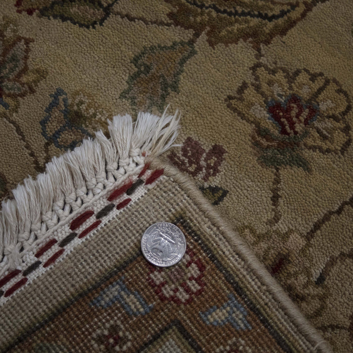 6x9 India Jaipur Gold Brown Wool Rectangular Rug