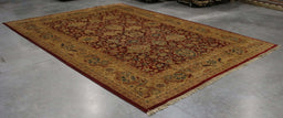 10x14 India Jaipur Red Brown Wool Rectangular Rug