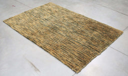 3x6 India Abstract Modern Contemporary Green Gold Hemp Rectangular Rug
