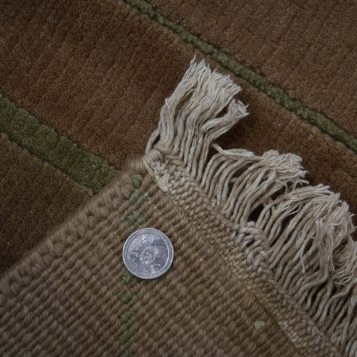 8x8 India Abstract Modern Contemporary Brown Green Wool Square Rug