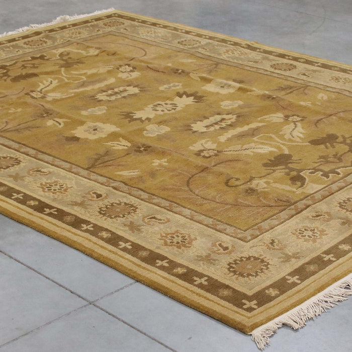 8x10 India Abstract Modern Contemporary Green Wool Rectangular Rug