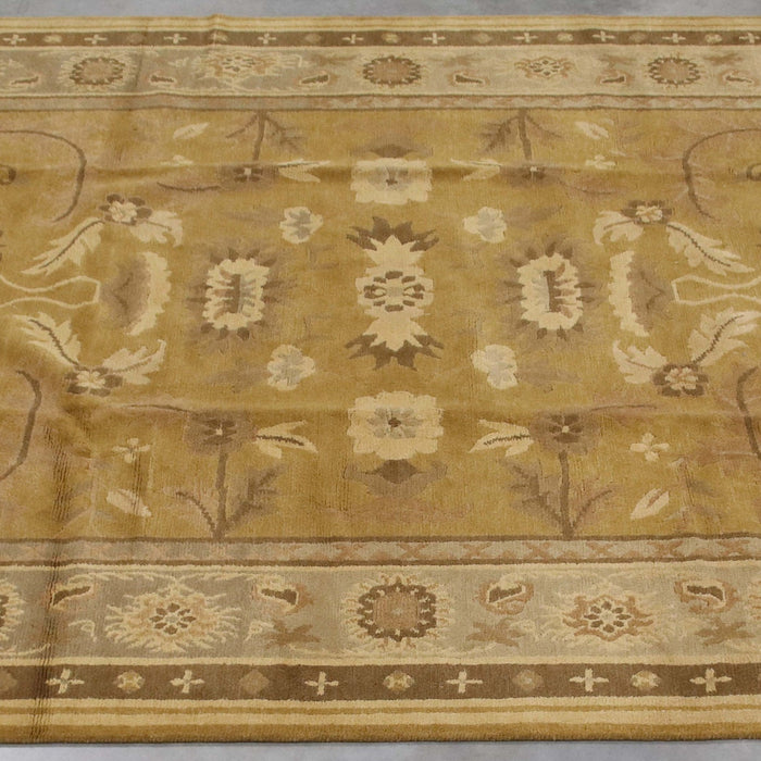 8x10 India Abstract Modern Contemporary Green Wool Rectangular Rug