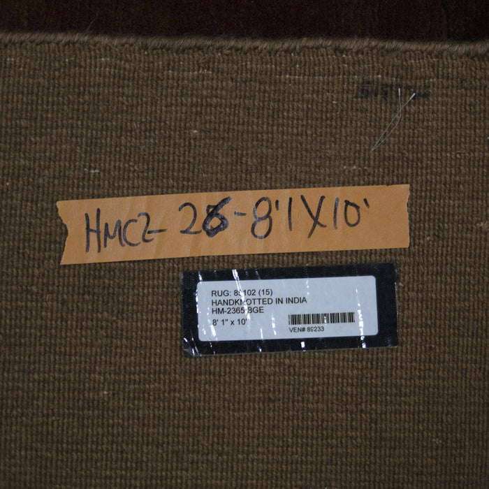 8x10 India Abstract Modern Contemporary Multicolored Brown Wool Rectangular Rug