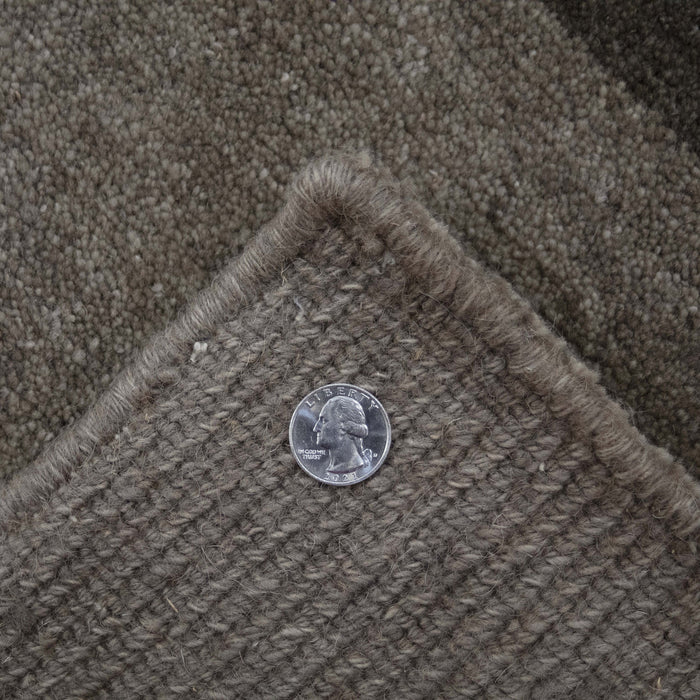 6x9 India Abstract Modern Contemporary Grey Brown Wool Rectangular Rug