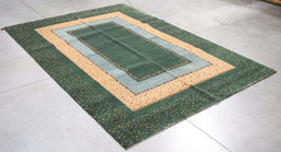 6x8 India Abstract Modern Contemporary Green Blue Wool Rectangular Rug