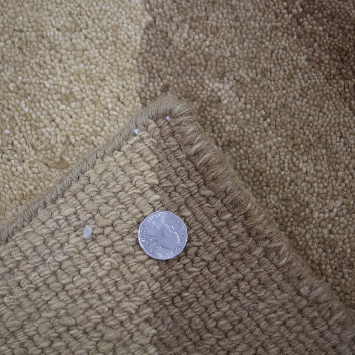 6x8 India Abstract Modern Contemporary Brown Green Wool Rectangular Rug