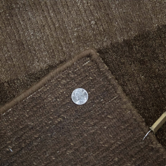 6x9 India Abstract Modern Contemporary Brown Wool Rectangular Rug