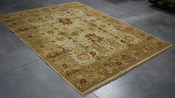 9x12 India Japiur Traditional Gold Wool Rectangular Rug