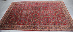 12x18 USA Karastan Persian Sarough Saruk Red Navy Blue Wool Rectangular Rug