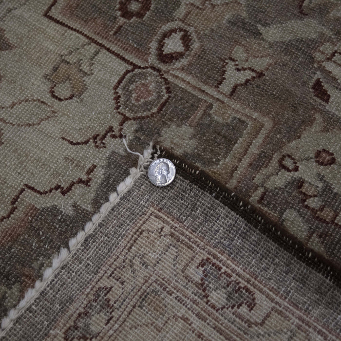 11x17 Pakistan Oushak Brown Ivory Wool Rectangular Rug