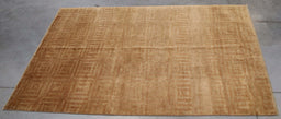6x8 Pakistan Abstract Modern Contemporary Gradient Solid Brown Gold Wool Rectangular Rug