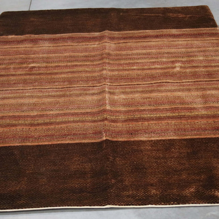 6x8 Pakistan Abstract Modern Contemporary Multicolored Brown Wool Rectangular Rug