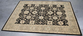 7x10 Pakistan Oushak Black Green Wool Rectangular Rug