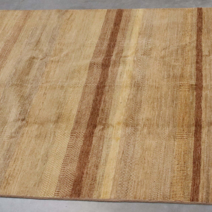 6x9 Pakistan Abstract Modern Contemporary Gradient Solid Brown Wool Rectangular Rug