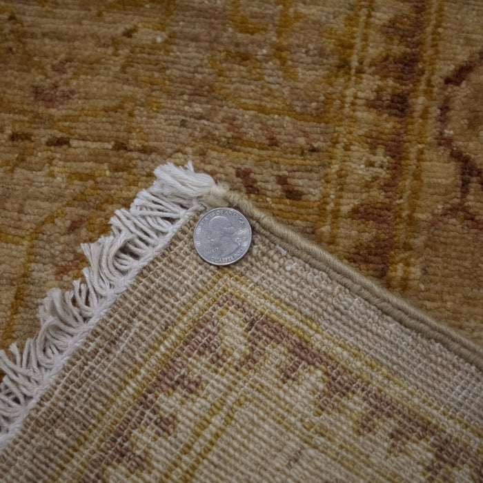 8x9 Pakistan Oushak Gold Brown Wool Rectangular Rug