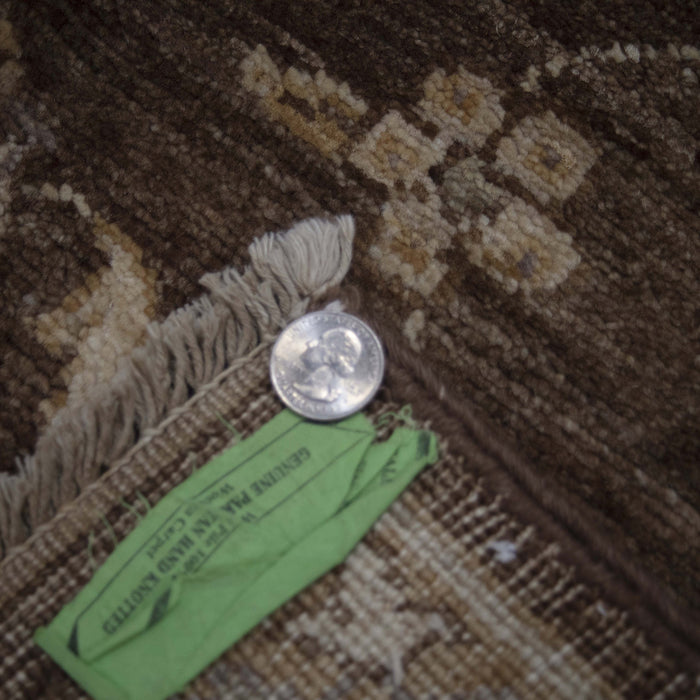 4x6 Pakistan Oushak Brown Ivory Wool Rectangular Rug