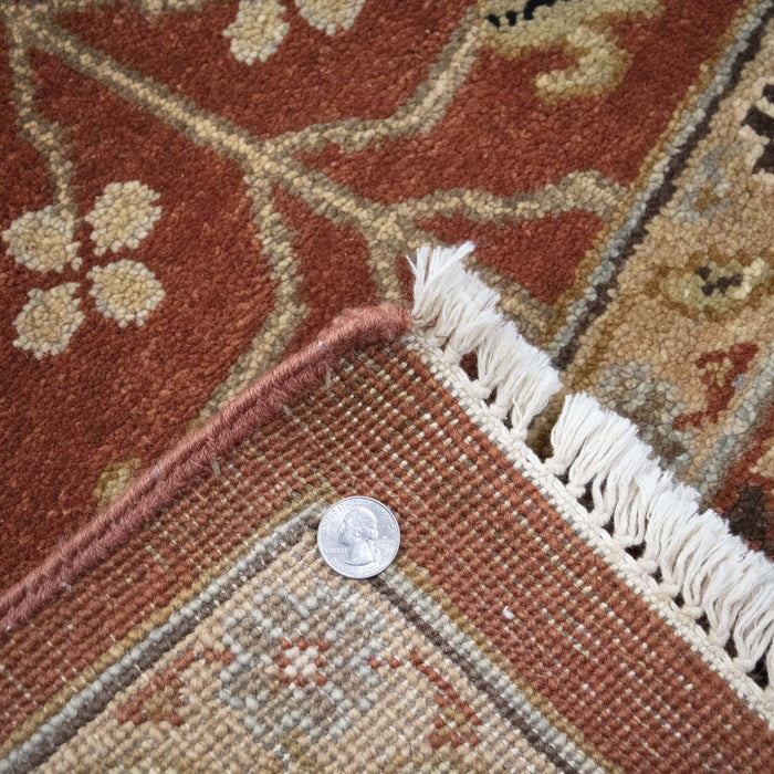 9x12 India Oushak Rust Red Black Wool Rectangular Rug