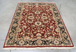 5x7 Pakistan Pak Persian Red Navy Blue Wool Rectangular Rug