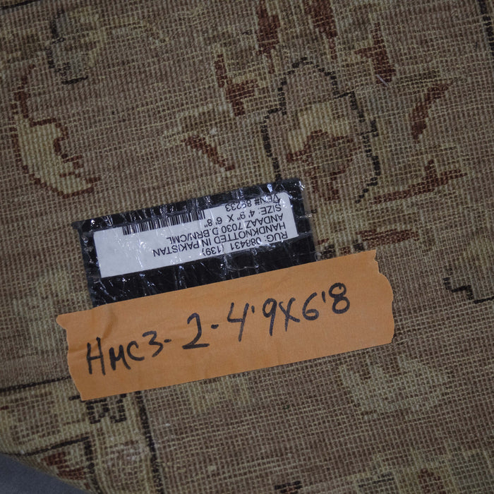 5x7 Pakistan Oushak Brown Gold Wool Rectangular Rug