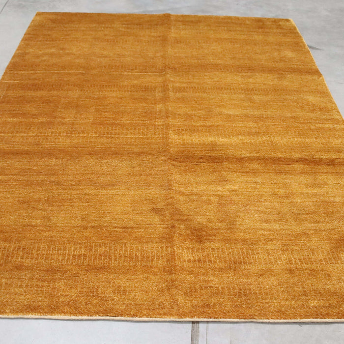6x9 Pakistan Abstract Modern Contemporary Solid Terracotta Brown Wool Rectangular Rug