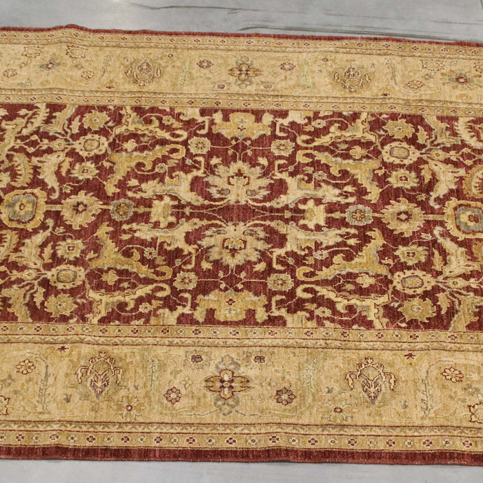5x9 Pakistan Oushak Red Gold Wool Rectangular Rug