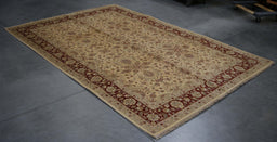 6x9 Pakistan Pak Persian Ivory Red Wool Rectangular Rug