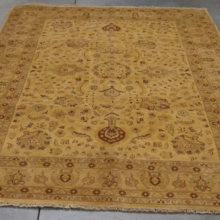6x9 Pakistan Pak Persian Ivory Red Wool Rectangular Rug