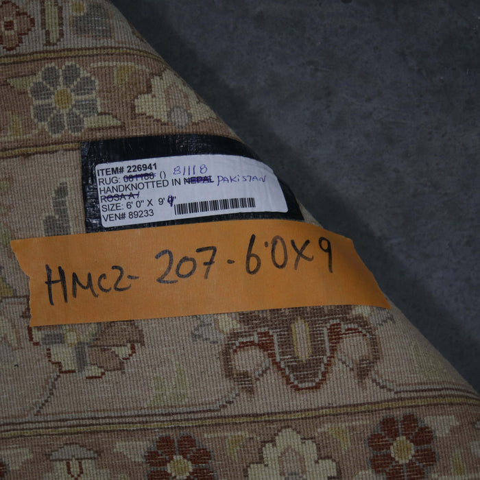 6x9 Pakistan Pak Persian Ivory Red Wool Rectangular Rug