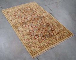 5x3 Pakistan Kazak Brown Red Wool Rectangular Rug
