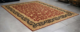8x12 Pakistan Oushak Red Black Wool Rectangular Rug