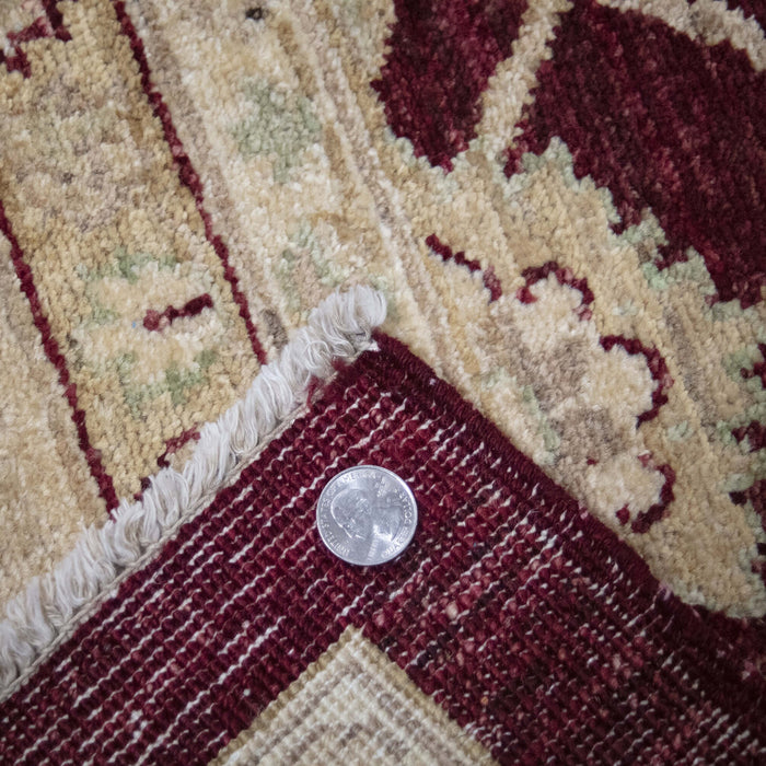 9x11 Pakistan Oushak Red Burgundy Gold Wool Rectangular Rug