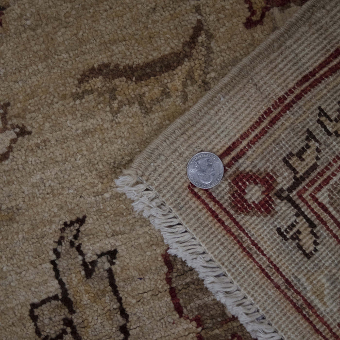 8x10 Pakistan Oushak Ivory Brown Wool Rectangular Rug
