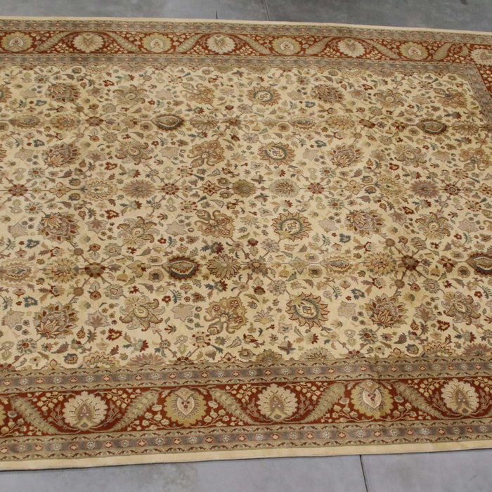 8x10 Pakistan Pak Persian Ivory Terrocotta Wool Rectangular Rug
