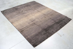 8x10 Pakistan Solid Gabbeh Black Wool Rectangular Rug