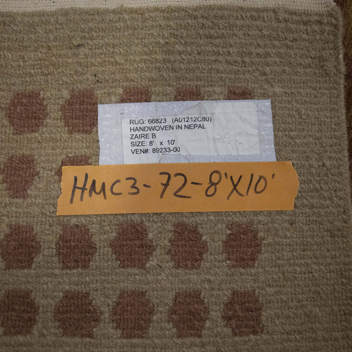 8x10 Nepal Abstract Modern Contemporary Multicolored Yellow Wool Rectangular Rug