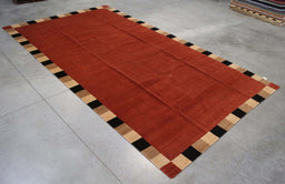 8x15 Nepal Abstract Modern Contemporary Terracotta Wool Rectangular Rug