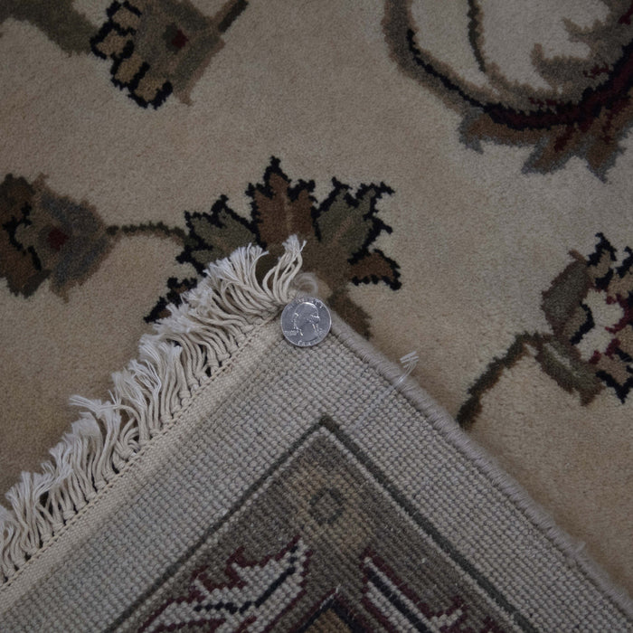 12x15 India Jaipur Ivory Black Wool Rectangular Rug