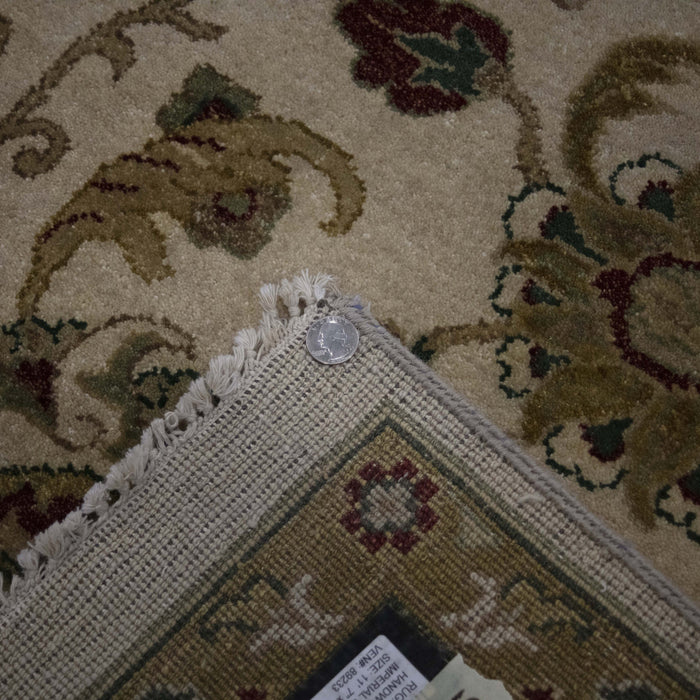 12x18 India Oushak Ivory Brown Wool Rectangular Rug