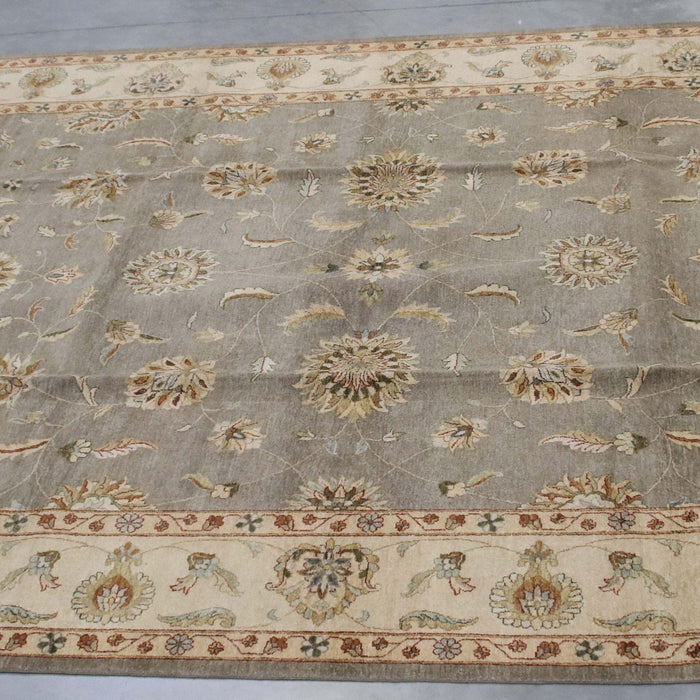 10x13 India Oushak Grey Blue Wool Rectangular Rug