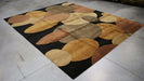 8x10 India Abstract Modern Contemporary Black Brown Wool Rectangular Rug