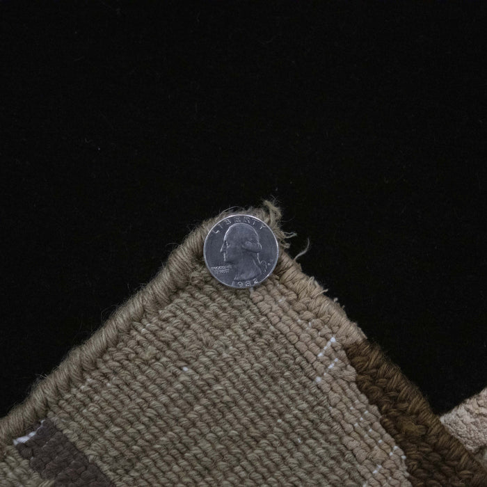 8x11 India Abstract Modern Contemporary Brown Black Wool and Silk Rectangular Rug