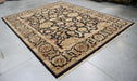 8x9 India Jaipur Black Gold Wool Rectangular Rug