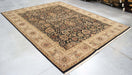 8x10 India Jaipur Black Brown Wool Rectangular Rug